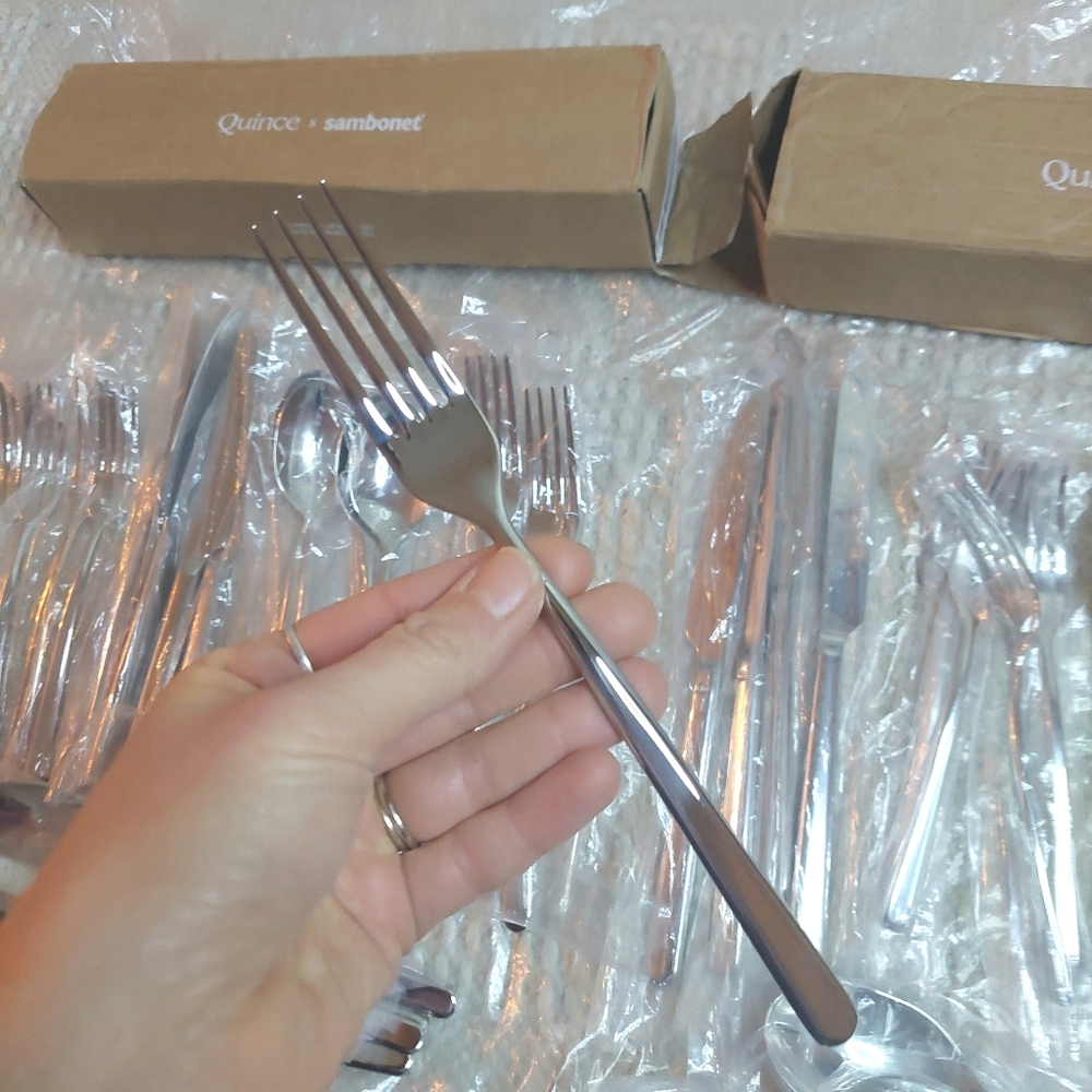 NEW! Quince- Sambonet Gia Minimalist 40 Piece Stainless Steel Flatware Set! (9) - Picture 8 of 12